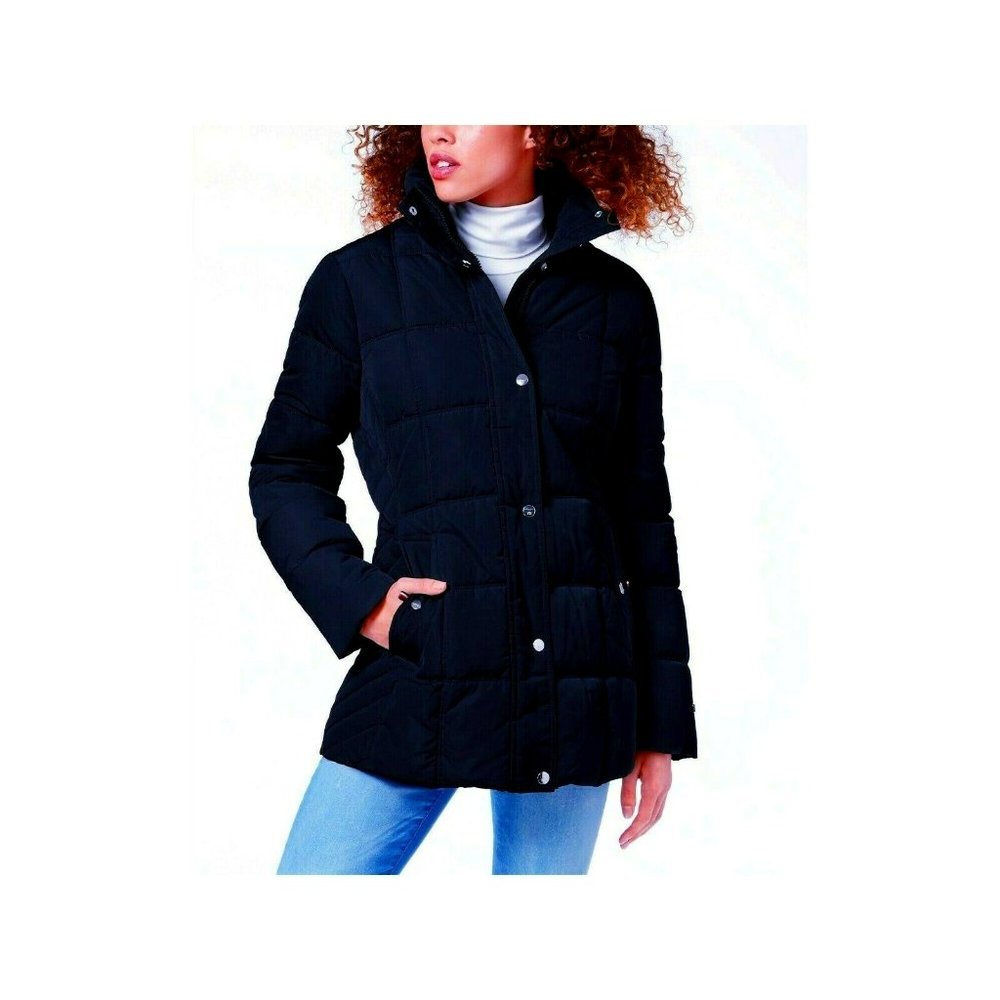 Hilfiger Hooded Faux-Fur-Trim Puffer Coat - Size L